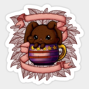 Cute Bunny in a Cup Sticker